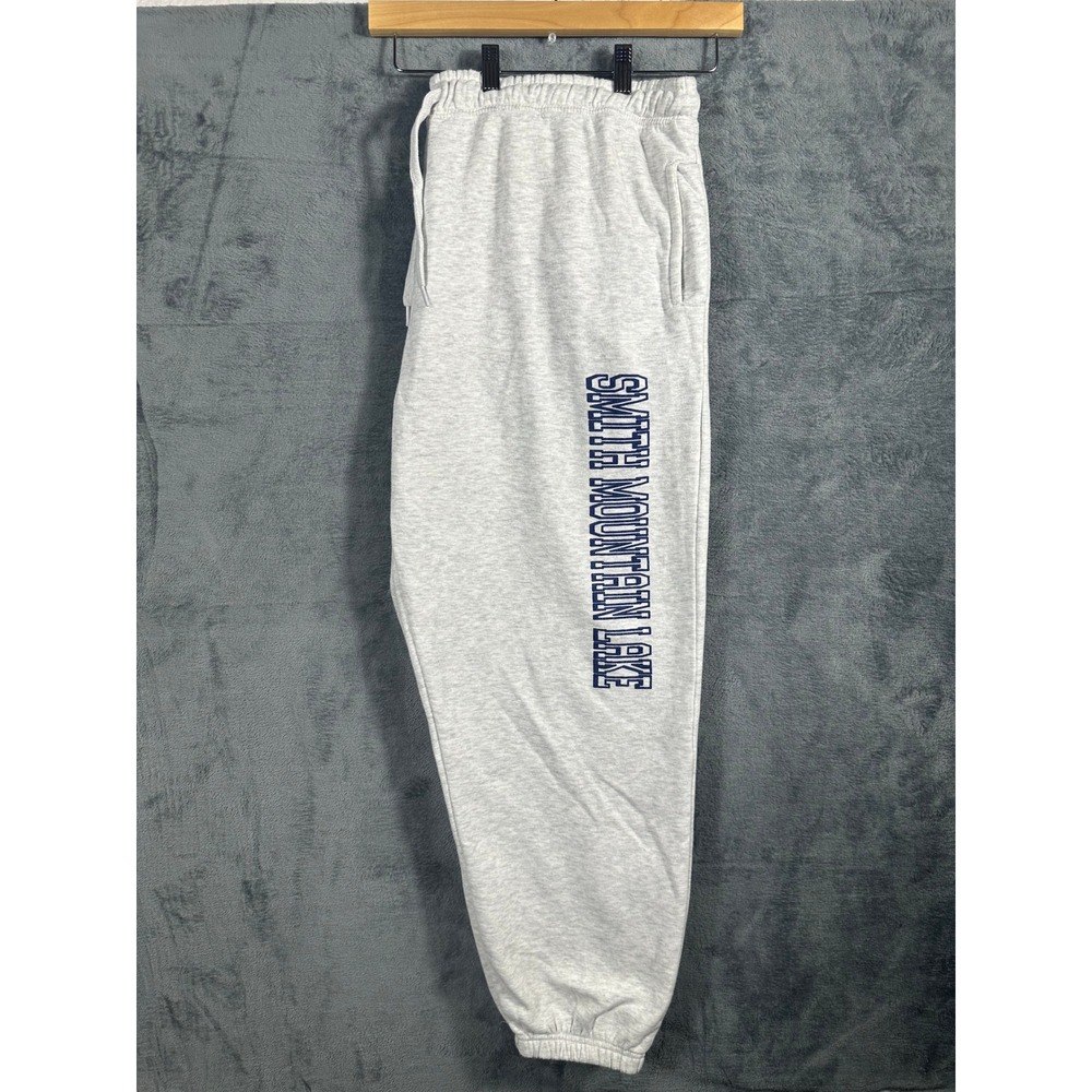 US Apparel Smith Mountain Lake Sweatpants Mens 2XL Gray Graphic Joggers Fleece